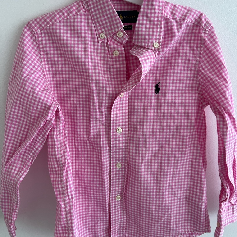 Ralph Lauren Kids Pink Checkered Button Down Shirt